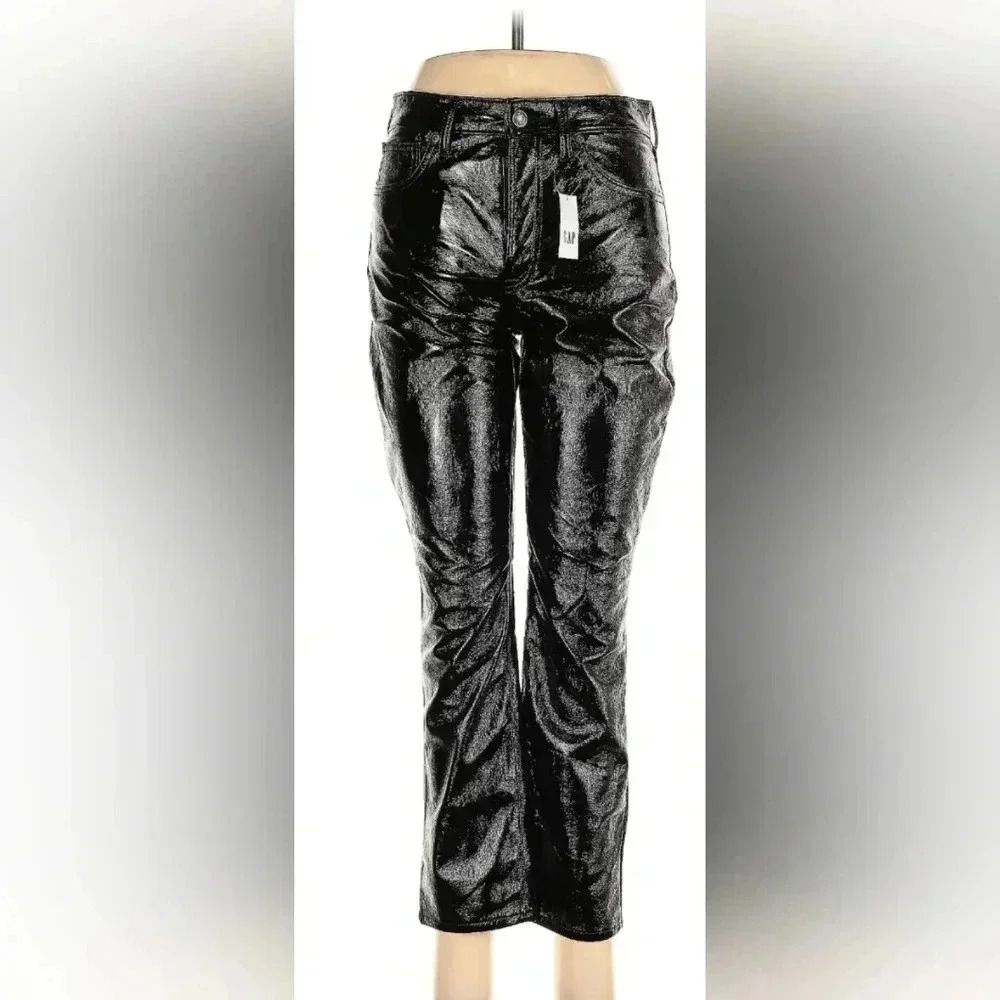 NWT GAP Y3K‎ Biker Glam 6P Highrise Vintage Slim faux leather pants(#928)